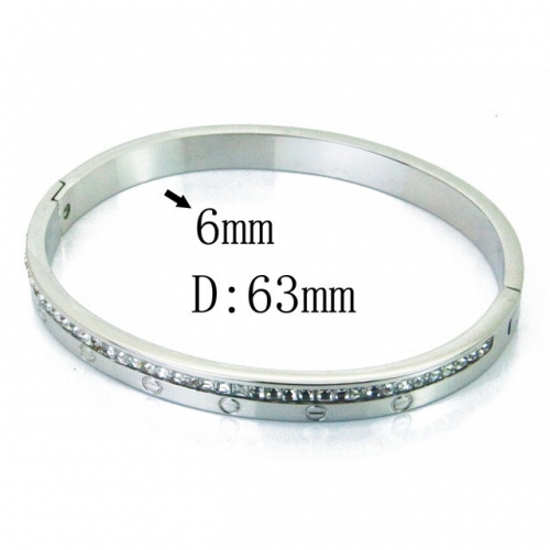 Wholesale Crystal/Zircon Stainless steel 316L CZ Bangles NO.#BC19B0266HNW