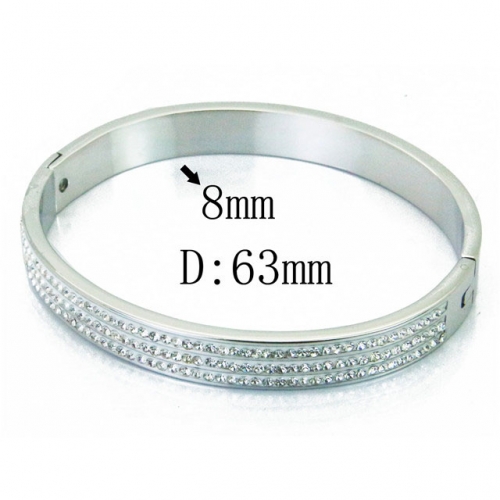 Wholesale Crystal/Zircon Stainless steel 316L CZ Bangles NO.#BC19B0250HMA