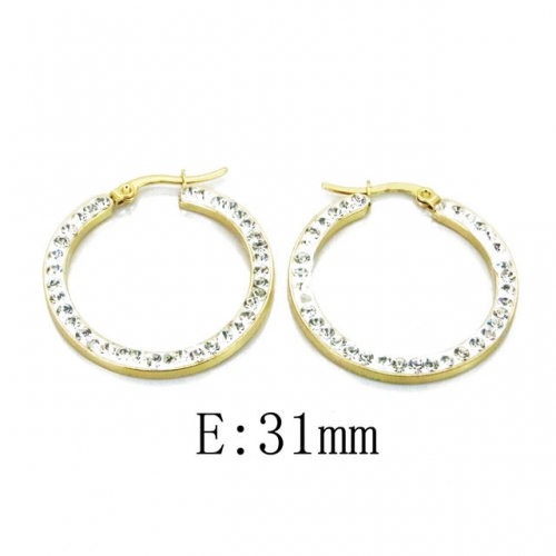 Wholesale Stainless Steel 316L Crystal or Zircon Earrings NO.#BC60E0202JO