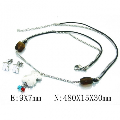 Wholesale Stainless Steel 316L Jewelry Bear Sets NO.#BC64S1167HOF