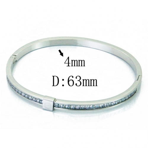 Wholesale Crystal/Zircon Stainless steel 316L CZ Bangles NO.#BC19B0261HMW