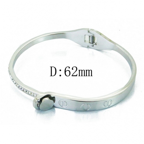 Wholesale Crystal/Zircon Stainless steel 316L CZ Bangles NO.#BC19B0248HMZ