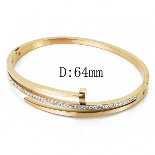 Wholesale Crystal/Zircon Stainless steel 316L CZ Bangles NO.#BC19B0274HMW