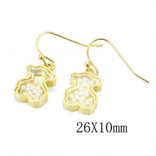 Wholesale Stainless Steel 316L Fashion Bear Earrings NO.#BC90E0291HJW