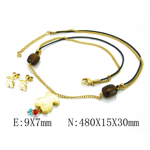 Wholesale Stainless Steel 316L Jewelry Bear Sets NO.#BC64S1175IYY