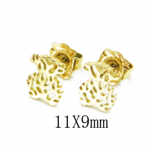 Wholesale Stainless Steel 316L Fashion Bear Earrings NO.#BC90E0285PE