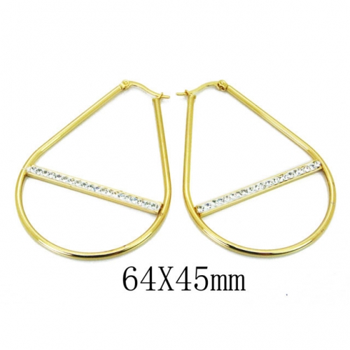 Wholesale Stainless Steel 316L Crystal or Zircon Earrings NO.#BC60E0212KL