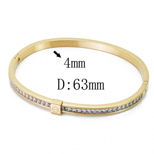 Wholesale Crystal/Zircon Stainless steel 316L CZ Bangles NO.#BC19B0263HOX