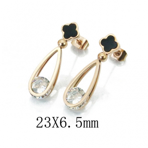 Wholesale Stainless Steel 316L Crystal / Zircon Ear Studs NO.#BC47E0077NL