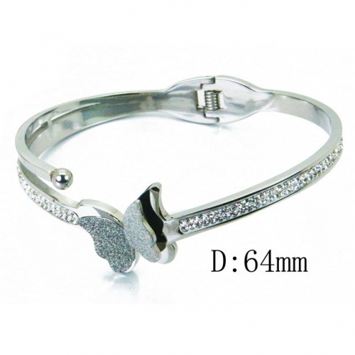 Wholesale Crystal/Zircon Stainless steel 316L CZ Bangles NO.#BC19B0239HMV