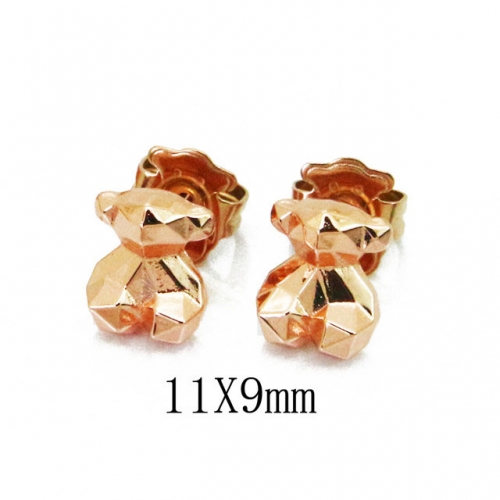 Wholesale Stainless Steel 316L Fashion Bear Earrings NO.#BC90E0272HJT