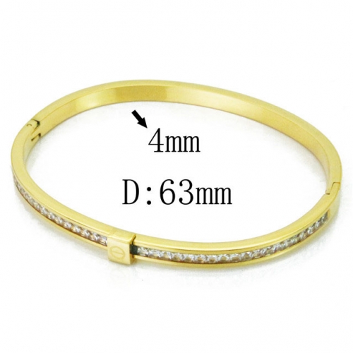 Wholesale Crystal/Zircon Stainless steel 316L CZ Bangles NO.#BC19B0262HOS