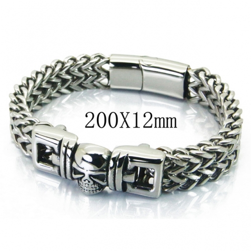 Wholesale Stainless Steel 316L Skull Bracelet NO.#BC23B0411IJW