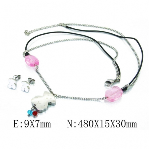Wholesale Stainless Steel 316L Jewelry Bear Sets NO.#BC64S1171HOQ