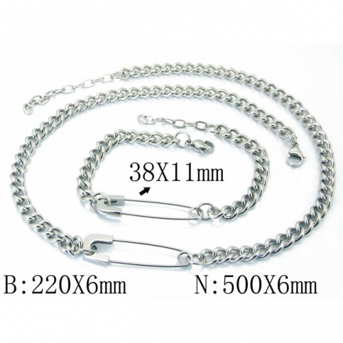 Wholesale Stainless Steel 316L Necklace & Bracelet Set NO.#BC06S1023HMF