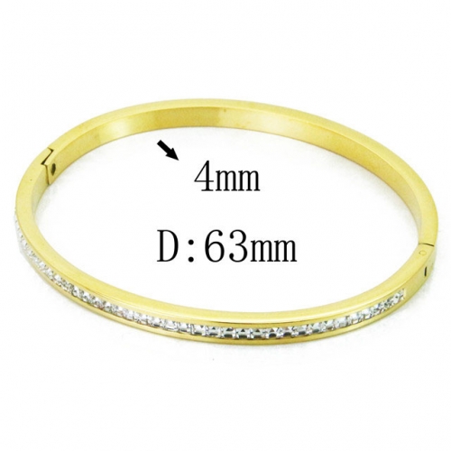 Wholesale Crystal/Zircon Stainless steel 316L CZ Bangles NO.#BC19B0259HMZ