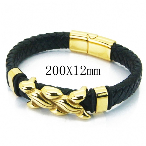 BC Wholesale Jewelry Fashion Leather Bracelet NO.#BC23B0382HMB