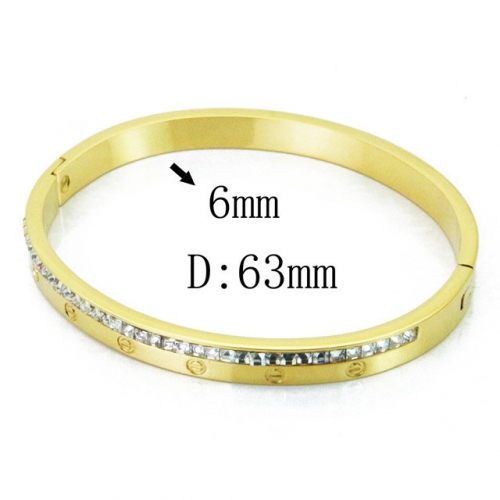 Wholesale Crystal/Zircon Stainless steel 316L CZ Bangles NO.#BC19B0267HPA