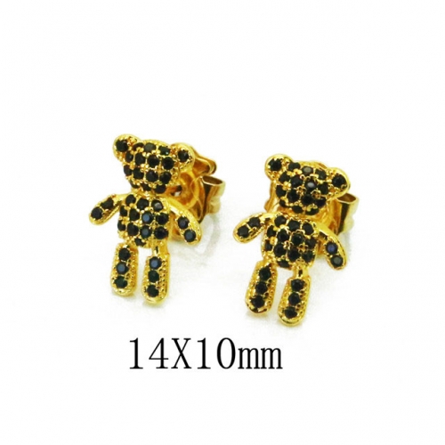 Wholesale Stainless Steel 316L Fashion Bear Earrings NO.#BC90E0274HMQ