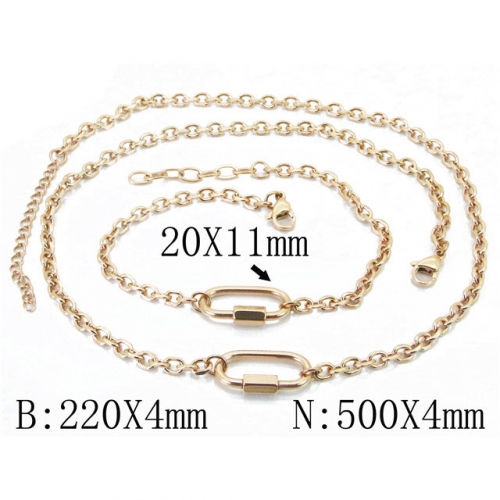 Wholesale Stainless Steel 316L Rose-Gold Jewelry Set NO.#BC06S1034IHE