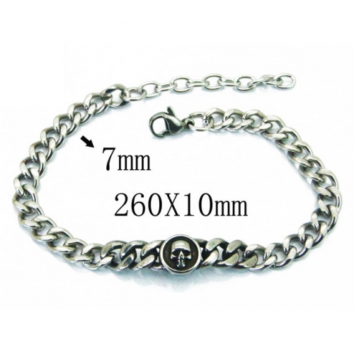 Wholesale Stainless Steel 316L Skull Bracelet NO.#BC55B0705HAA