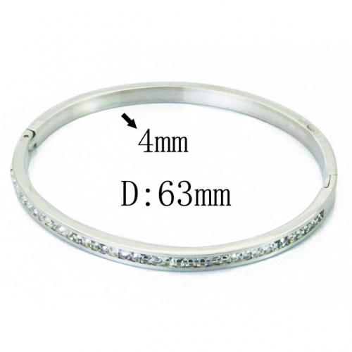 Wholesale Crystal/Zircon Stainless steel 316L CZ Bangles NO.#BC19B0258HKX
