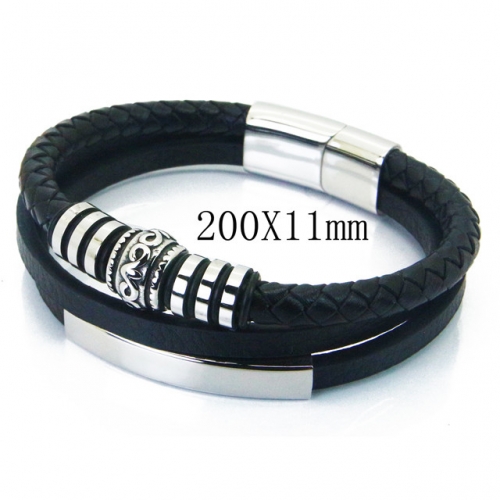 BC Wholesale Jewelry Fashion Leather Bracelet NO.#BC23B0401HMS