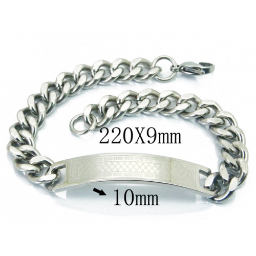 Wholesale Stainless Steel 316L ID Bracelets NO.#BC08B0699ML