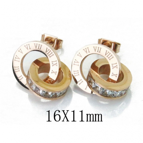 Wholesale Stainless Steel 316L Crystal / Zircon Ear Studs NO.#BC47E0096OQ