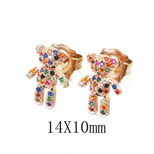 Wholesale Stainless Steel 316L Fashion Bear Earrings NO.#BC90E0283HNR