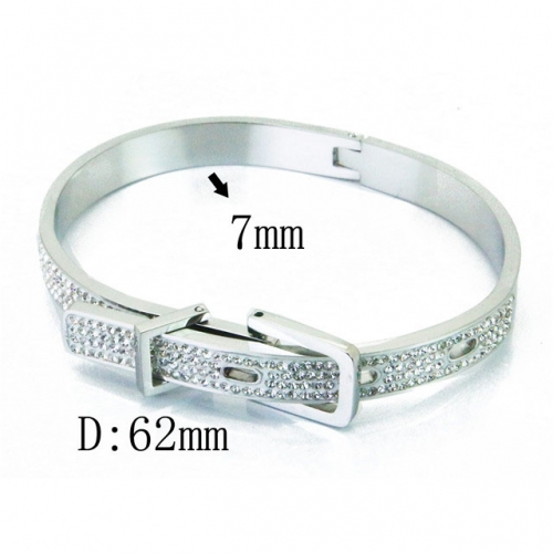 Wholesale Crystal/Zircon Stainless steel 316L CZ Bangles NO.#BC19B0245IQQ