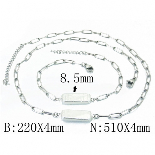 Wholesale Stainless Steel 316L Necklace & Bracelet Set NO.#BC06S1027HIB