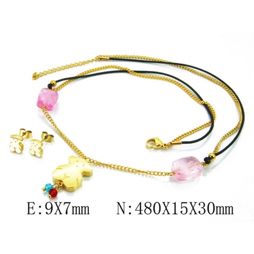 Wholesale Stainless Steel 316L Jewelry Bear Sets NO.#BC64S1178IEE