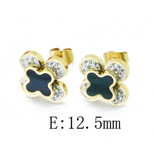 Wholesale Stainless Steel 316L Crystal / Zircon Ear Studs NO.#BC47E0112OY