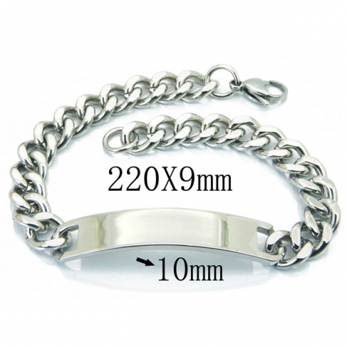 Wholesale Stainless Steel 316L ID Bracelets NO.#BC08B0722ME