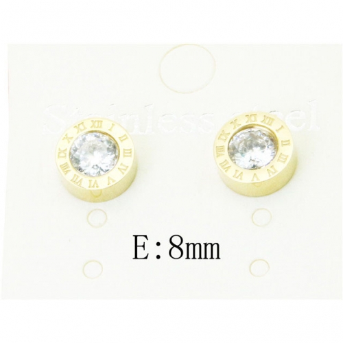 Wholesale Stainless Steel 316L Crystal / Zircon Ear Studs NO.#BC47E0130KL