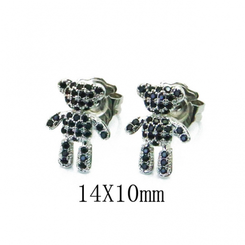 Wholesale Stainless Steel 316L Fashion Bear Earrings NO.#BC90E0273HLE