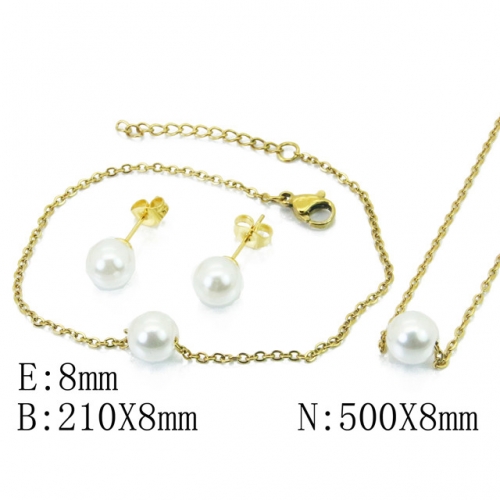 Wholesale Stainless Steel 316L Jewelry Pearl Sets NO.#BC59B1688MS