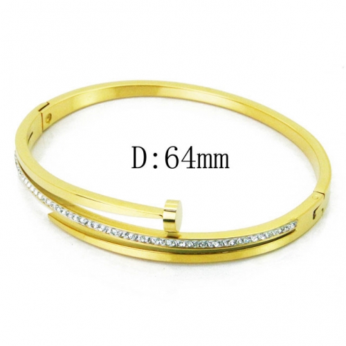 Wholesale Crystal/Zircon Stainless steel 316L CZ Bangles NO.#BC19B0273HMZ