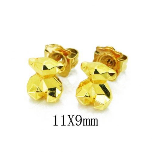 Wholesale Stainless Steel 316L Fashion Bear Earrings NO.#BC90E0271HJY