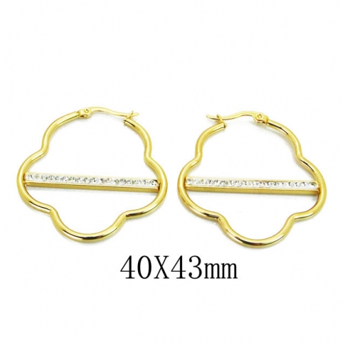 Wholesale Stainless Steel 316L Crystal or Zircon Earrings NO.#BC60E0237JO