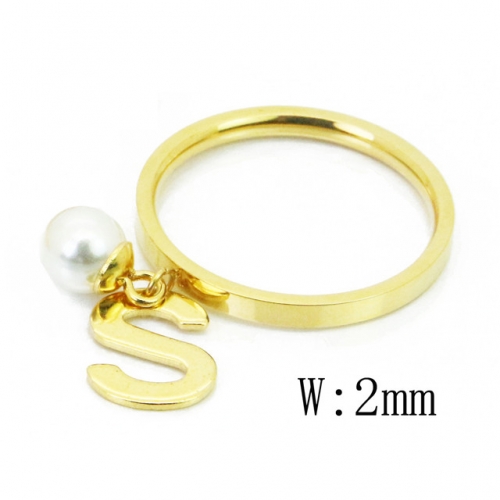 BC Jewelry Wholesale Stainless Steel 316L Rings With Pearl NO.#BC59R0104KS