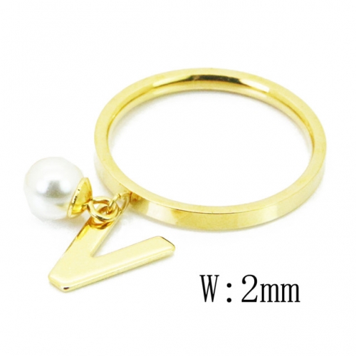 BC Jewelry Wholesale Stainless Steel 316L Rings With Pearl NO.#BC59R0107KV