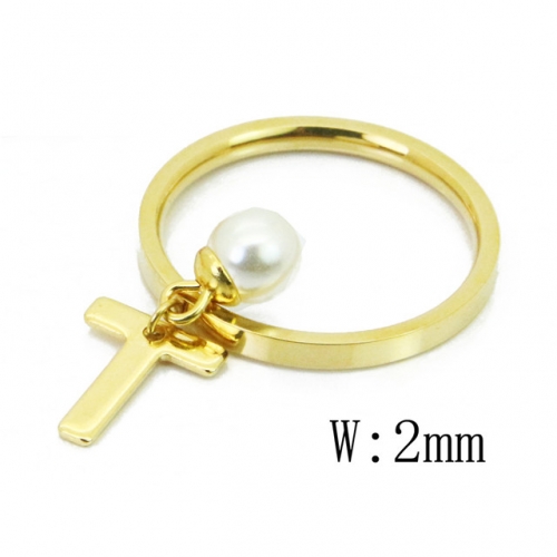 BC Jewelry Wholesale Stainless Steel 316L Rings With Pearl NO.#BC59R0105KT