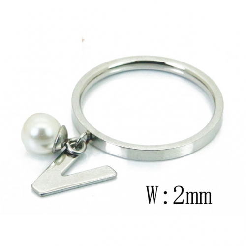 BC Jewelry Wholesale Stainless Steel 316L Rings With Pearl NO.#BC59R0082JV