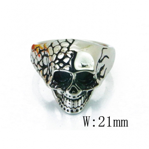 BC Jewelry Wholesale Stainless Steel 316L Skull Rings NO.#BC22R0865H2B