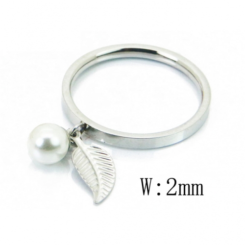 BC Jewelry Wholesale Stainless Steel 316L Rings With Pearl NO.#BC59R0045JW