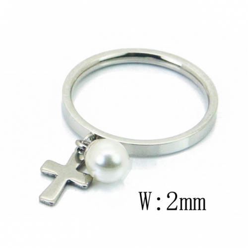 BC Jewelry Wholesale Stainless Steel 316L Rings With Pearl NO.#BC59R0047JZ