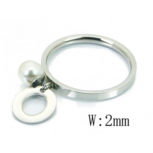 BC Jewelry Wholesale Stainless Steel 316L Rings With Pearl NO.#BC59R0078JV