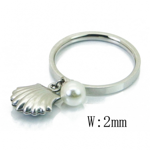 BC Jewelry Wholesale Stainless Steel 316L Rings With Pearl NO.#BC59R0033J5